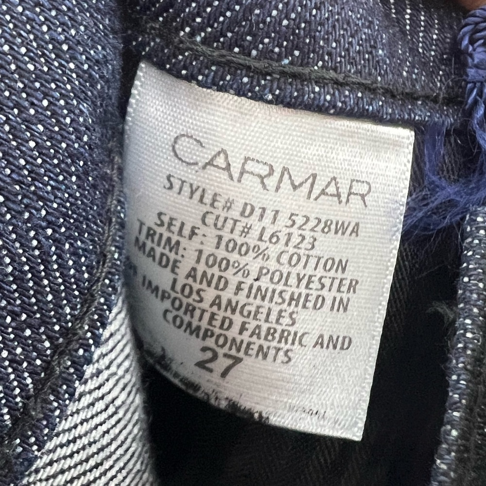 Carmar Titania Fitz Slim Fit High Rise Black Shorts Bird Design 27 Button Fly - Picture 9 of 10